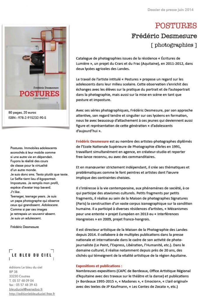 Postures, dossier de presse